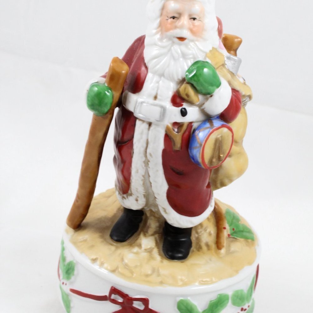 Musical "Here Comes Santa Claus" Vintage Porcelain